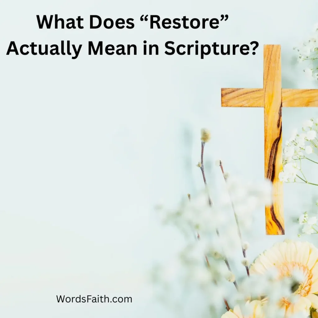 What Does “Restore” Actually Mean in Scripture?